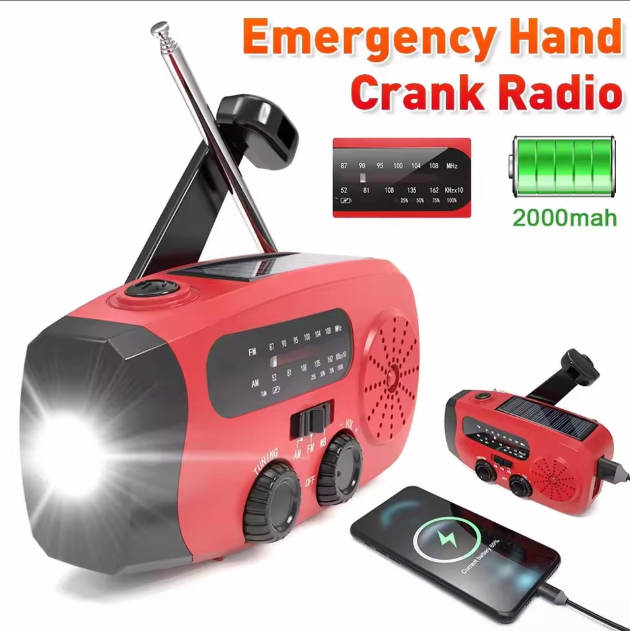 Multifunctional Solar Emergency Radio – Power + Light + Safety