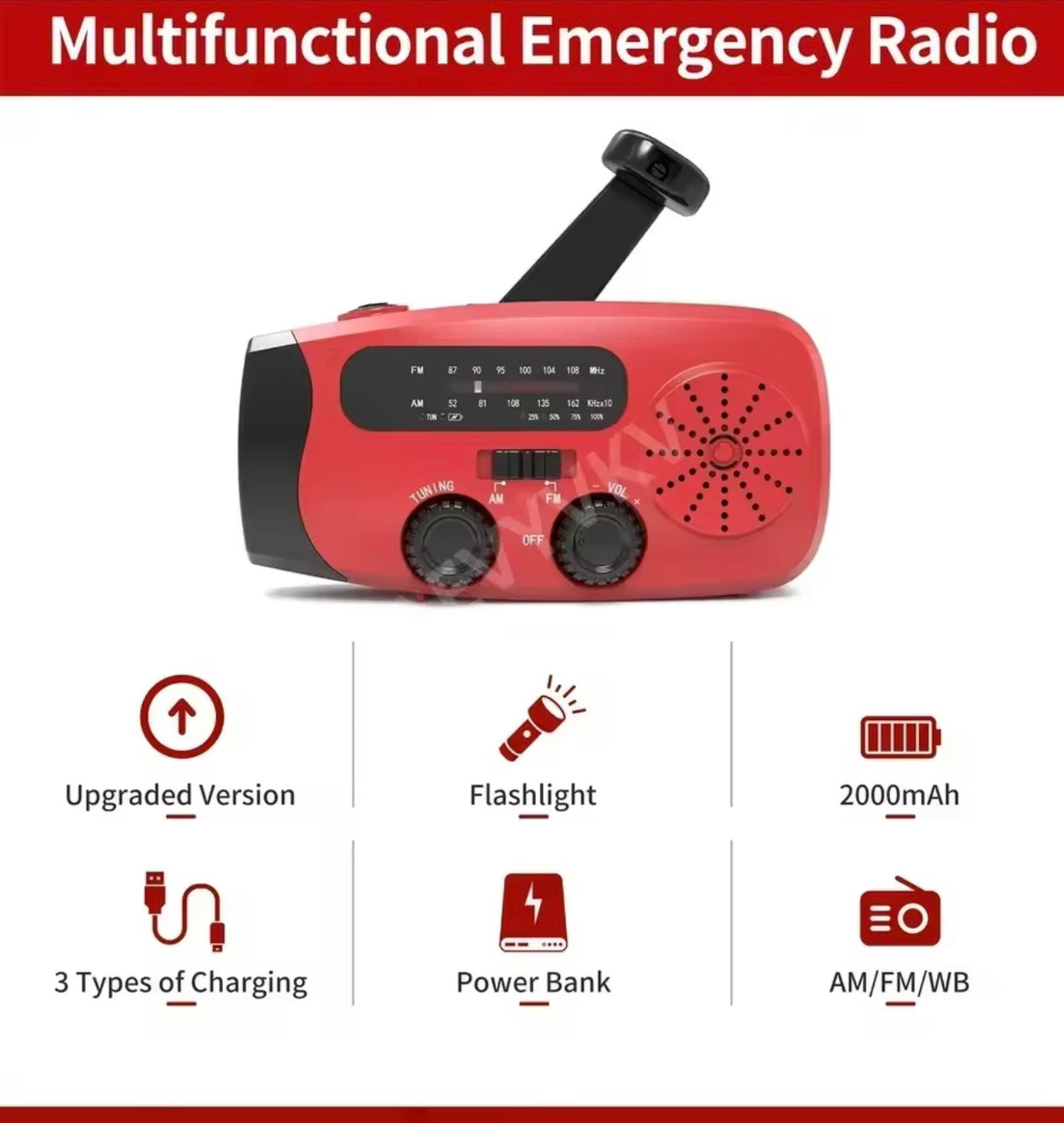 Multifunctional Solar Emergency Radio – Power + Light + Safety