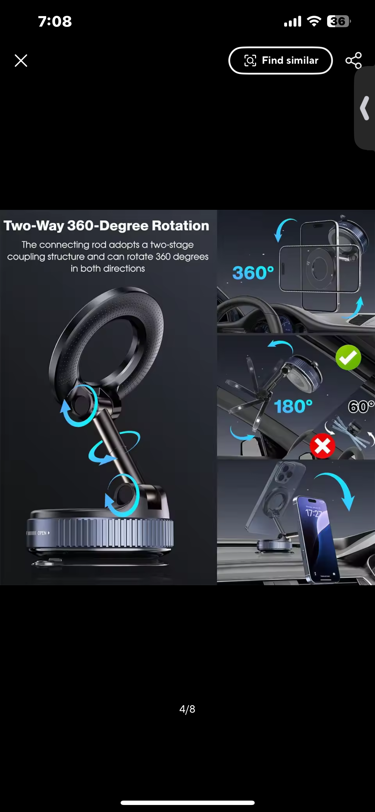 📱 360° Magnetic Car Phone Holder                                            📱 حامل جوال مغناطيسي 360° للسيارة